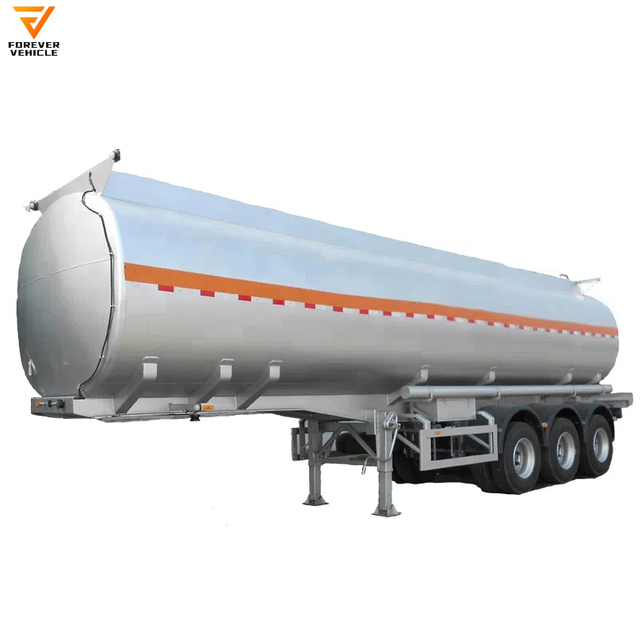 Cisterna de aluminio de 3 ejes 55cbm 3000L a 45000L semirremolque cisterna diésel de fueloil para transporte por camión