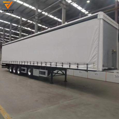 3 ejes 40 pies 53 pies cortina lateral Van Box remolque de camión de carga con suspensión neumática